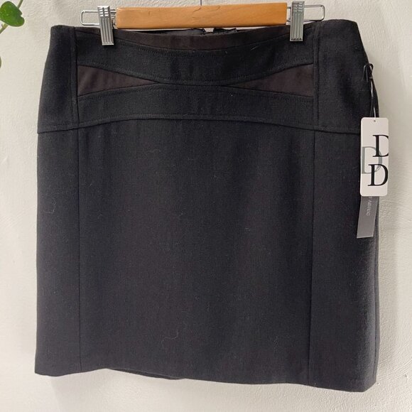 NEW WITH TAGS Dahlia Black MOTO WOOL BLEND Miniskirt SIZE 10  Goth Academia Punk - Picture 1 of 6